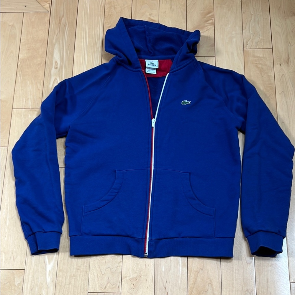 Blue Lacoste Zip-Up Hoodie
